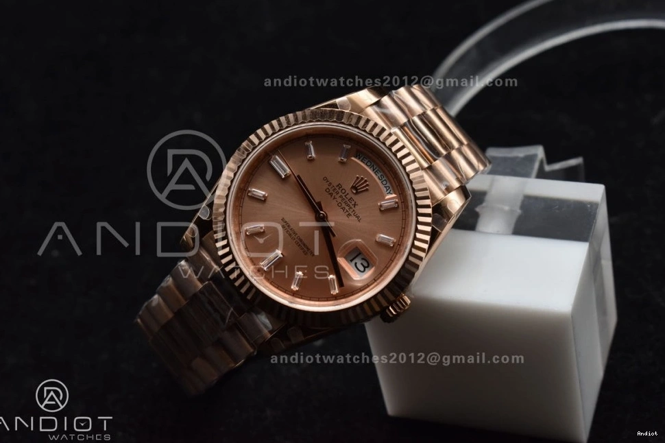 Steel DayDate Crystal A2836 705 GMF 40 Markers Dial Bracelet On President RG 904L V RG Lightweight Plated 0822